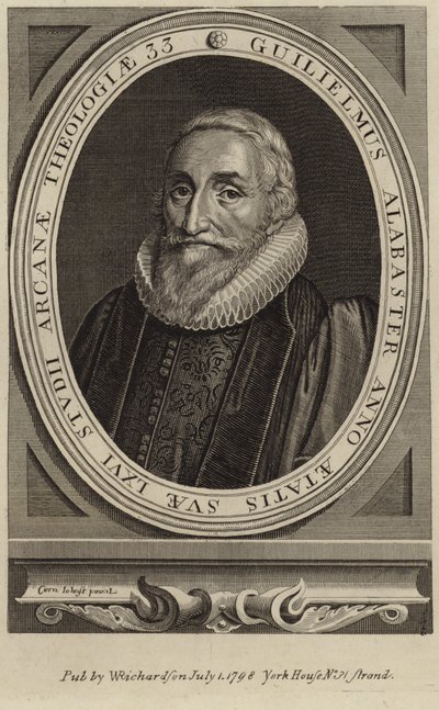 Portret van William Alabaster door Cornelius Janssen van Ceulen